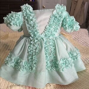 Mint Green Ruffled Kids Casual Dress